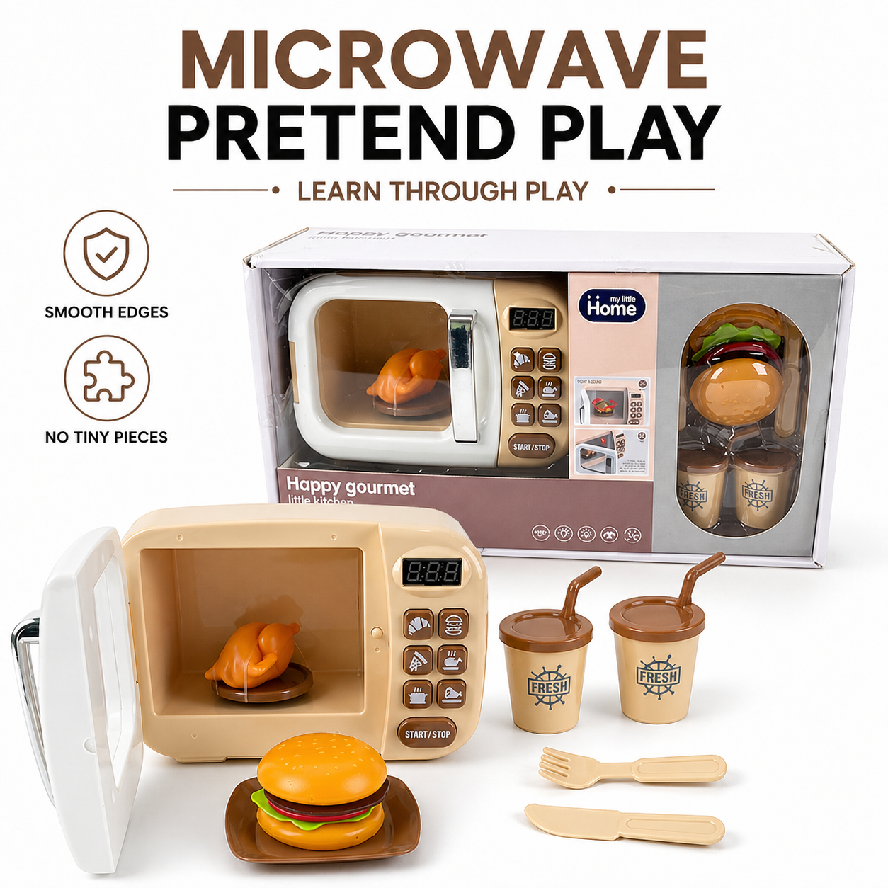 Kitchen Appliances For Kids - Kids Electric Microwave Pretend Play Toy,