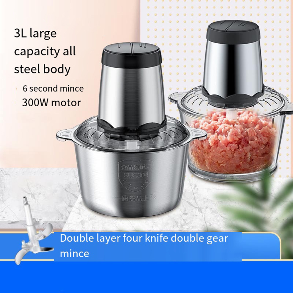 Food Processor Large - 3L / 2L Electric Meat Grinder