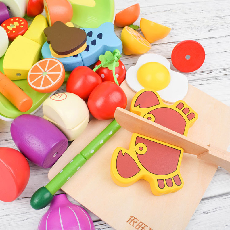 1PCS Wooden Toy Magnetic Cutti - Kitchen Appliances For Kids ulasan dan harga