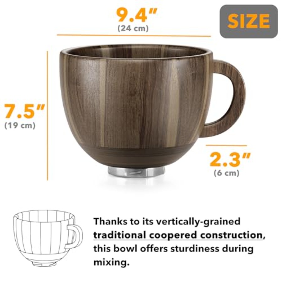 Kitchen wooden bowl with handl - Stand Mixer Bowl ulasan dan harga